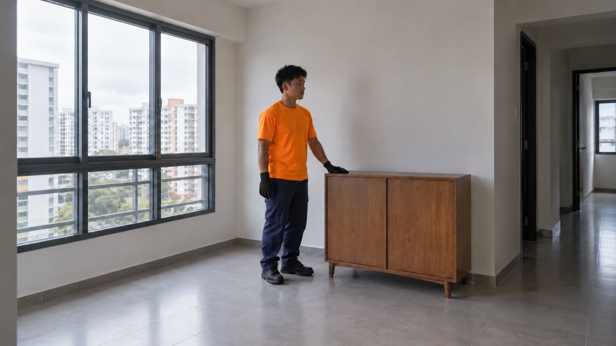 A quiet HDB flat with furniture set aside for an agreed estate clearance