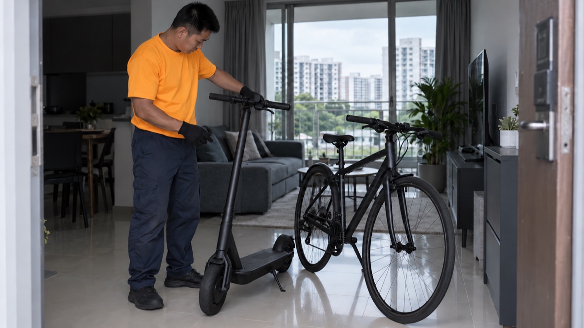 An e-scooter and bicycle assessed separately for disposal